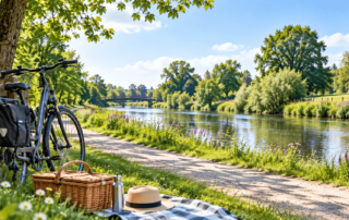 Familienausflug an der Lippe bei Lippstadt mit Fahrrad und Picknick